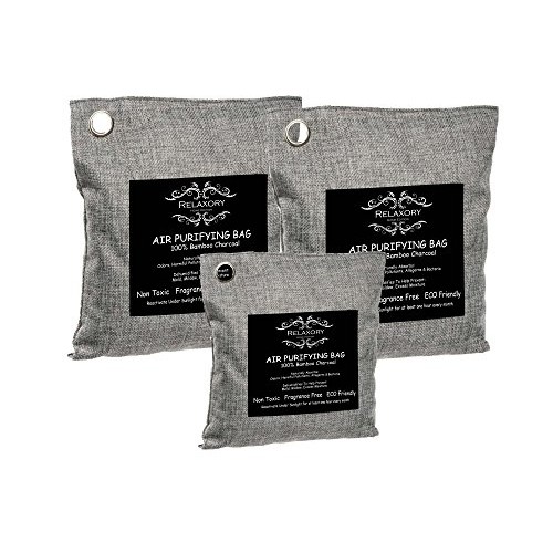 3 Pack - Relaxory Activated Nano Bamboo Charcoal Bag ( 2x 500g  1x 200g ) 100% Natural Odor Absorber Air Purifying Dehumididier - B0773JPJ49